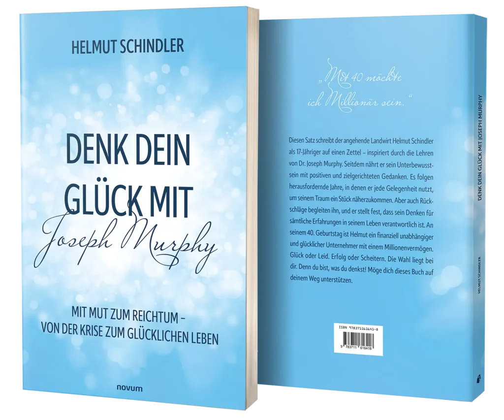 Vorder- und Rückansicht vom Taschenbuch "Denk dein Glück" von Helmut Schindler